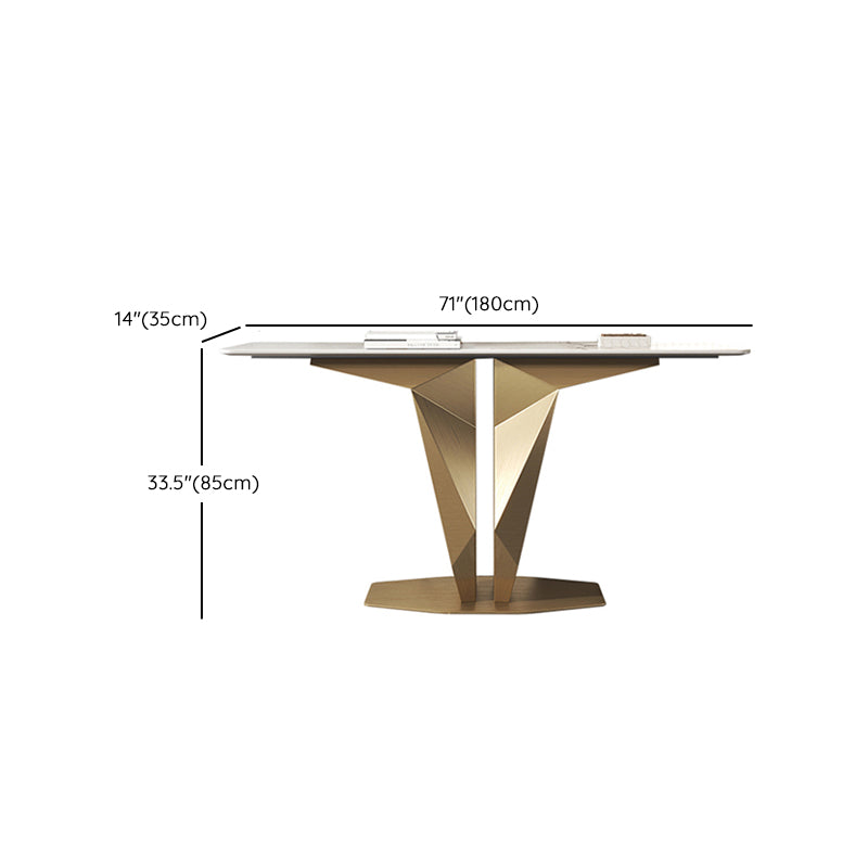 Stone Console Table Modern Rectangular Accent Table , 33.46" Tall