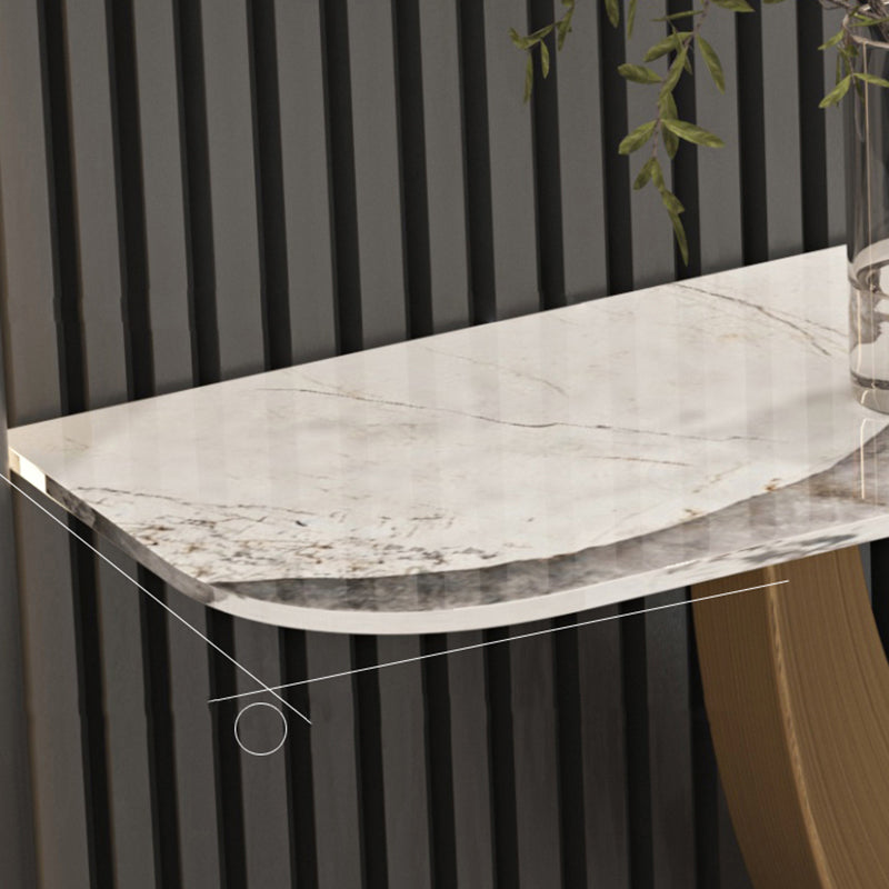 Stone Half Moon Console Table Modern 33.46" Tall Accent Table