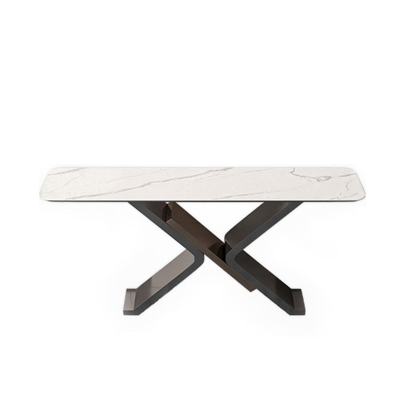 Modern Rectangle Console Accent Table Antique Finish Accent Table