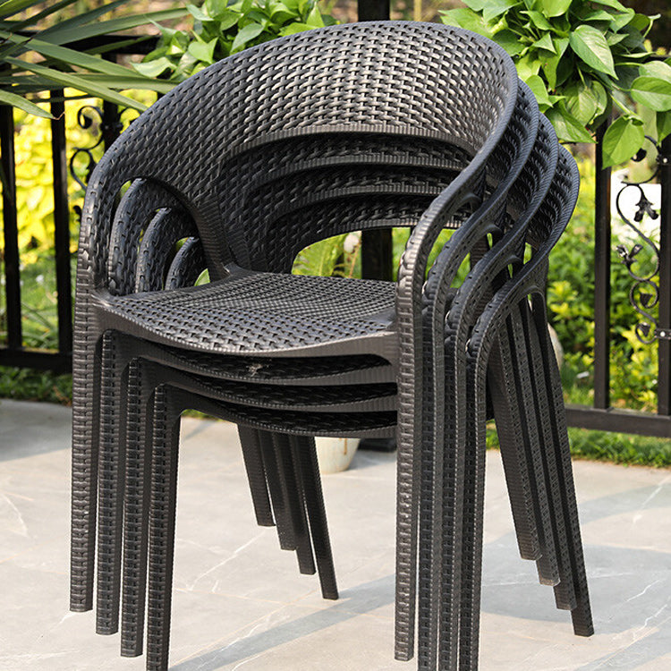 Stacking Dining Armchair Contemporary Plastic Patio Arm Chair
