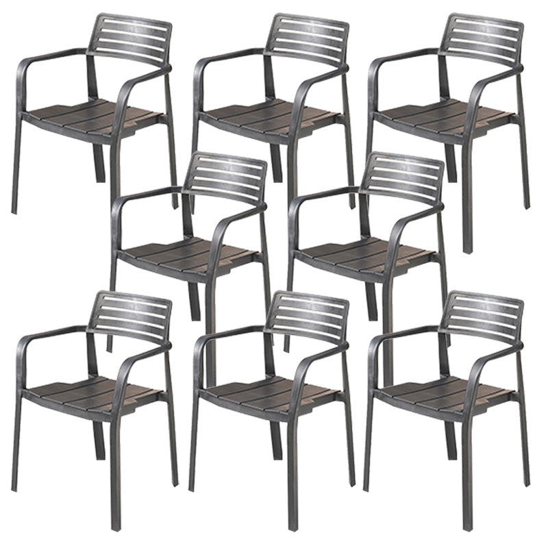 Stacking Dining Armchair Contemporary Plastic Patio Arm Chair