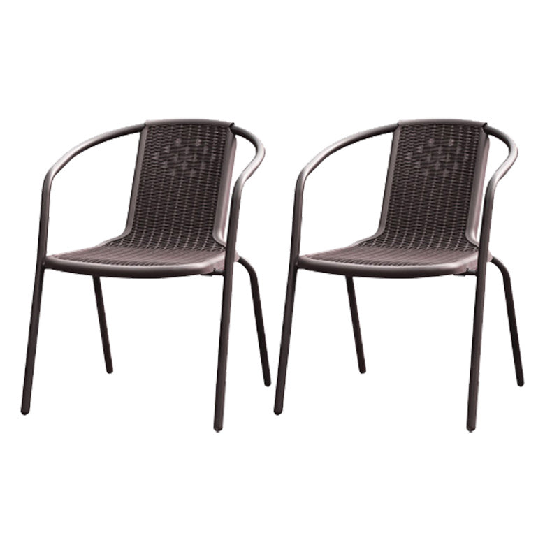 Industrial Metal Dining Armchair Stacking Patio Dining Chair