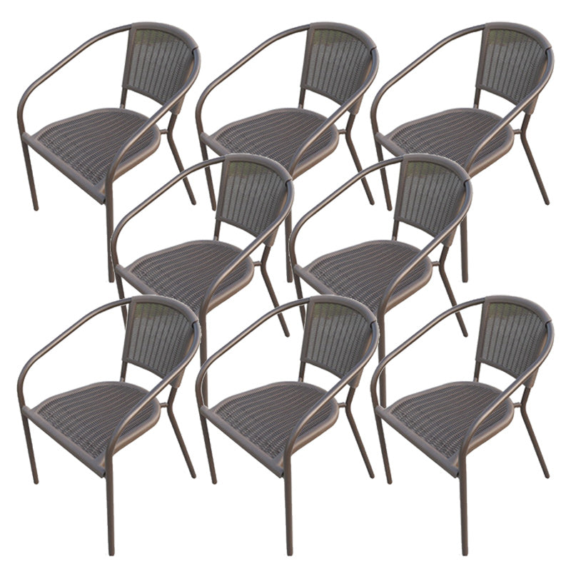 Industrial Metal Dining Armchair Stacking Patio Dining Chair