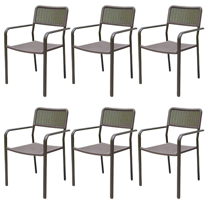 Industrial Metal Dining Armchair Stacking Patio Dining Chair