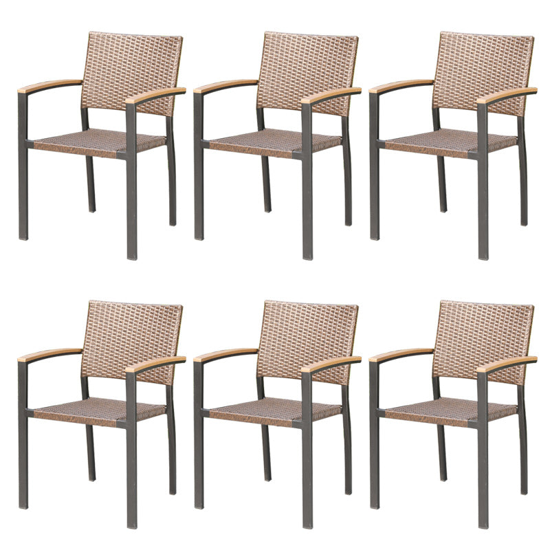 Industrial Metal Dining Armchair Stacking Patio Dining Chair