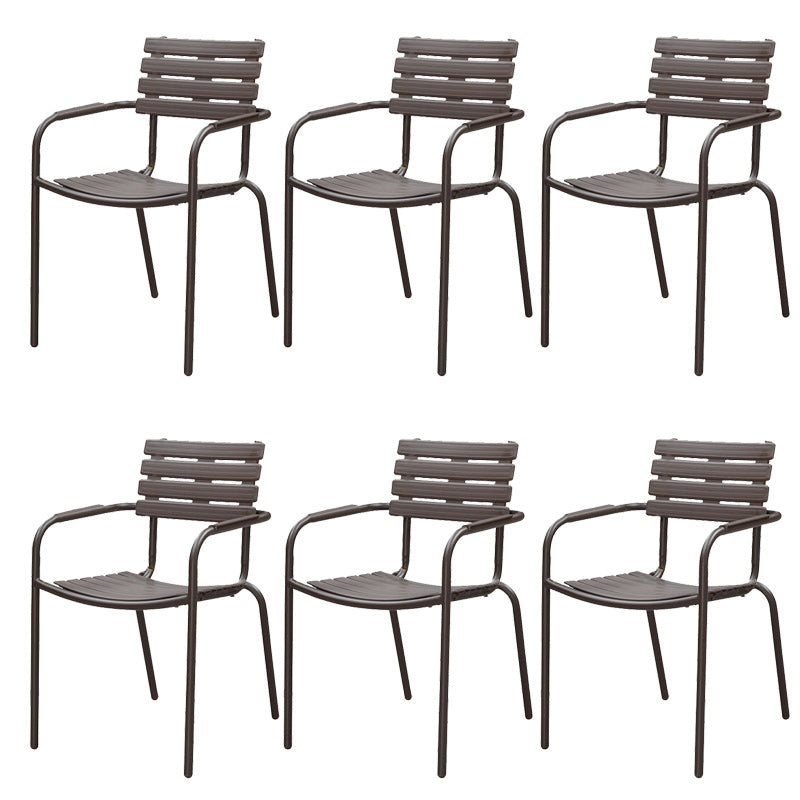 Industrial Metal Dining Armchair Stacking Patio Dining Chair