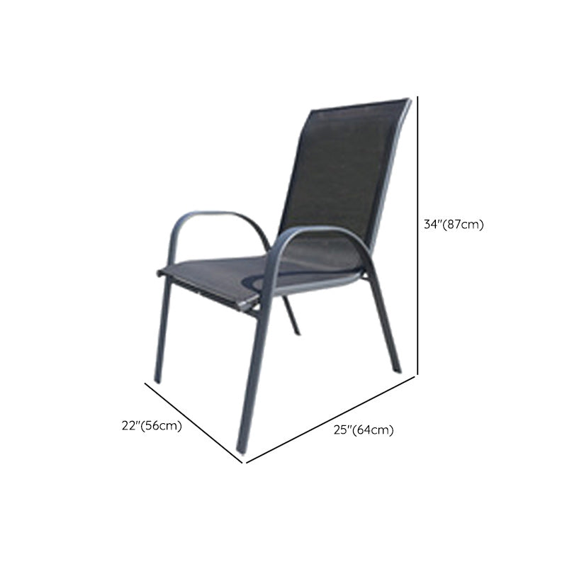 Industrial Metal Dining Armchair Stacking Patio Dining Chair