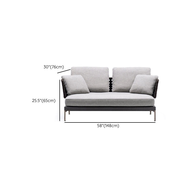 Aluminum Patio Sofa 1 PC  UV Resistant  Outdoor Patio Sofa with Cushion