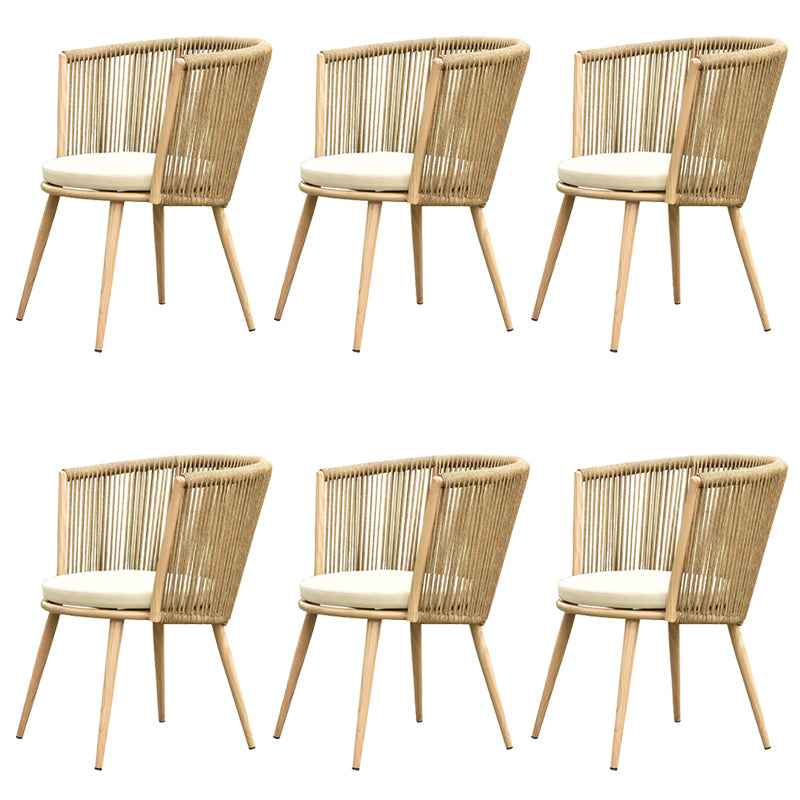 Tropical Outdoor Bistro Chairs Armless Metal Dining Side Chair