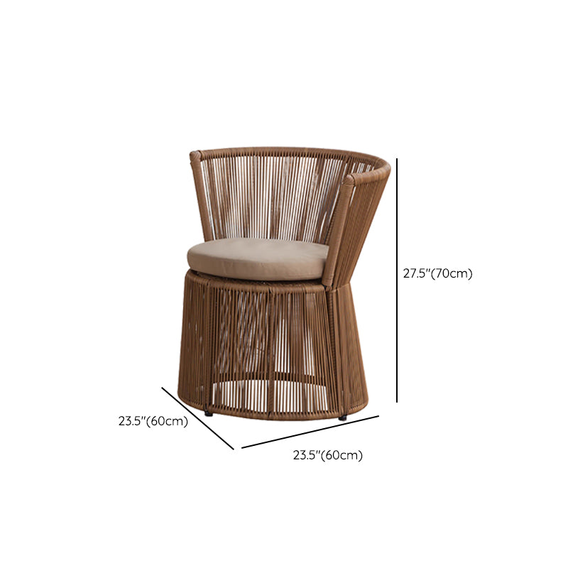 Tropical Outdoor Bistro Chairs Armless Metal Dining Side Chair