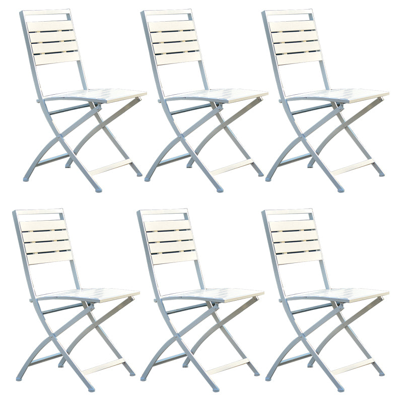 Metal Patio Dining Chair Modern Armless Outdoors Dining Chairs