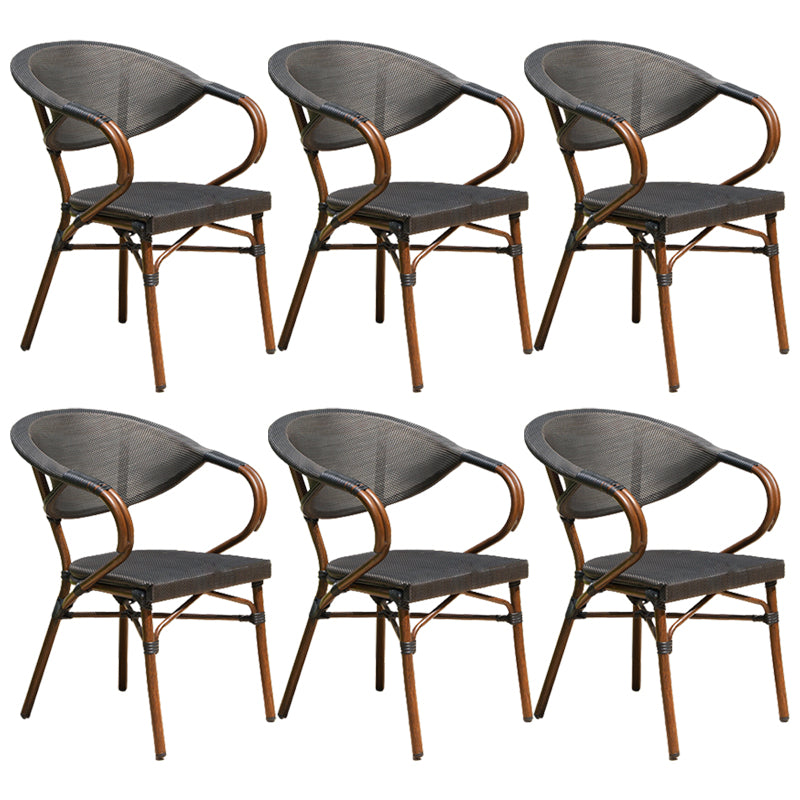 Tropical Rattan Dining Armchair with Arm Patio Dining Armchair