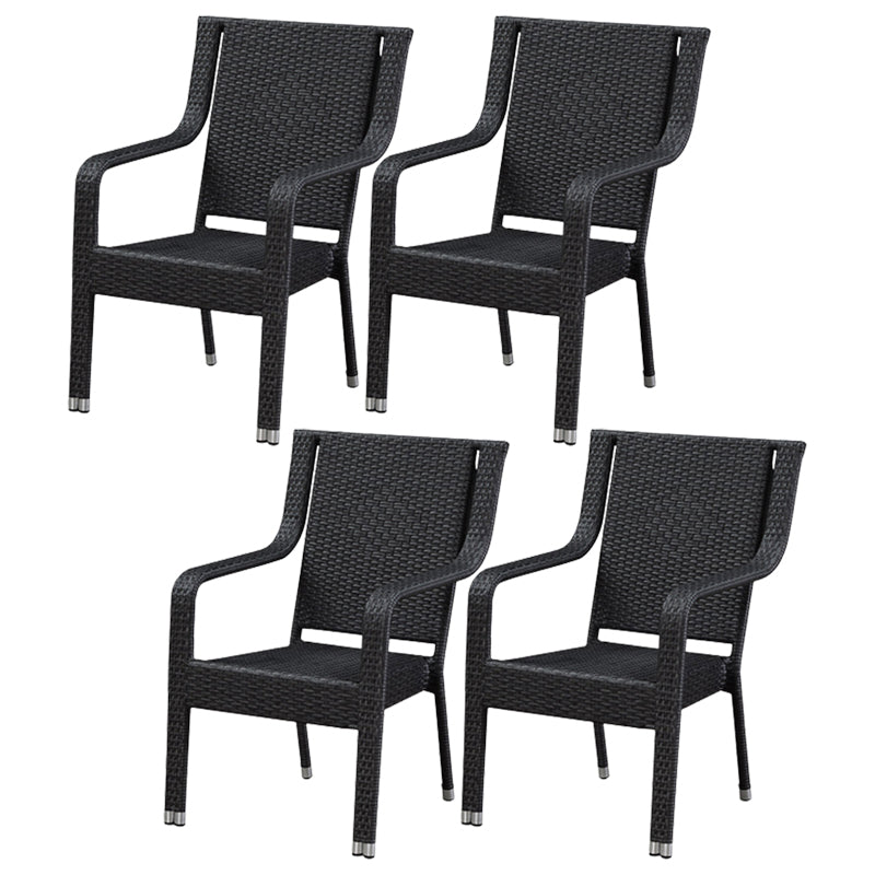 Tropical Rattan Patio Dining Armchair with Arm Dining Armchair