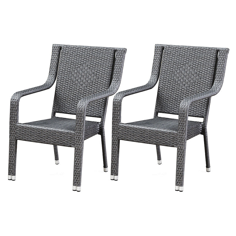 Tropical Rattan Patio Dining Armchair with Arm Dining Armchair