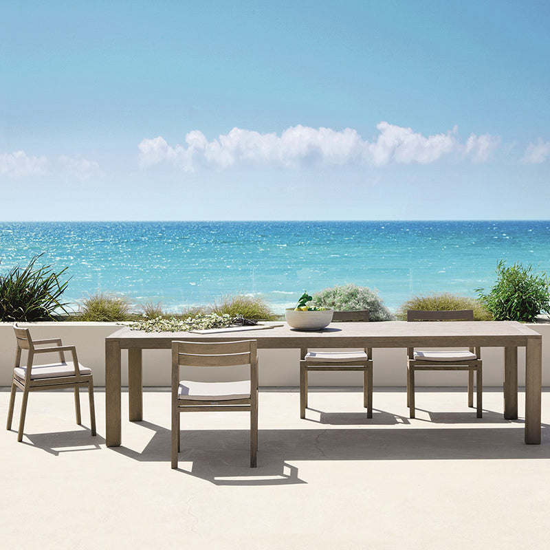 Modern Dining Chairs Teak With Arm Removable Cushion Outdoor Bistro Chairs