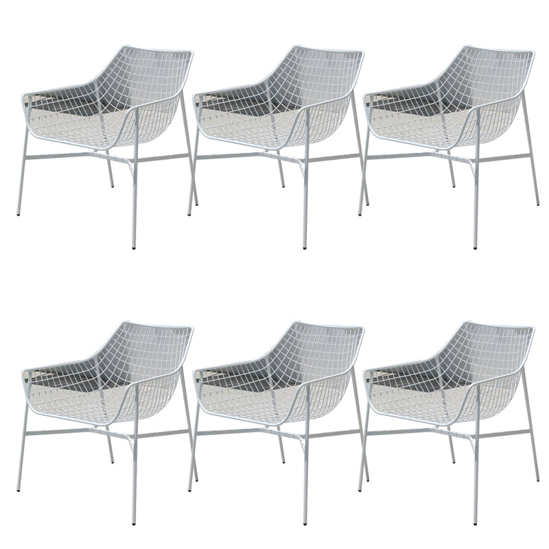 Industrial Dining Chairs Iron With Arm Open Back Outdoor Bistro Chairs