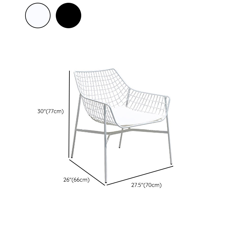 Industrial Dining Chairs Iron With Arm Open Back Outdoor Bistro Chairs