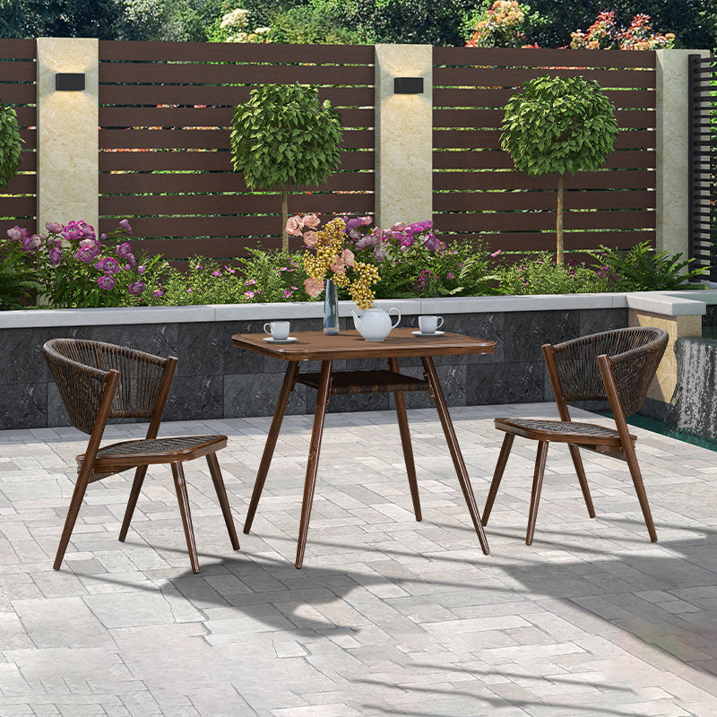 Tropical Rattan Patio Arm Chair with Arm Brown Dining Armchair