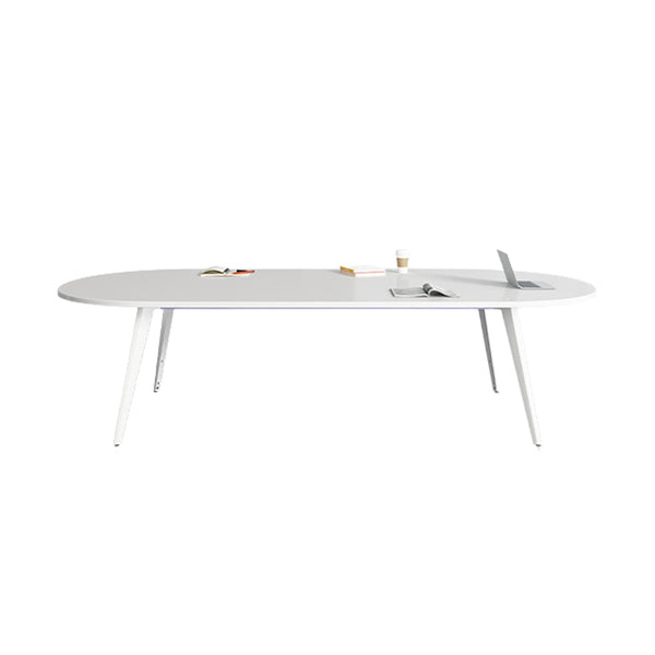 Contemporary Wooden Writing Desk White Oval Office Desk for Office