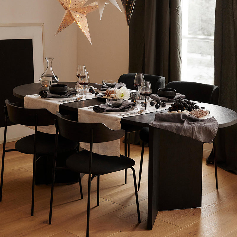 Oval Shaped Office Conference Table Wood Writing Desks in Black