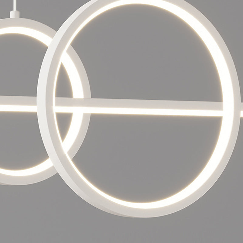 White 5-Light Kitchen Island Lighting Modernism LED Shaded Ceiling Light