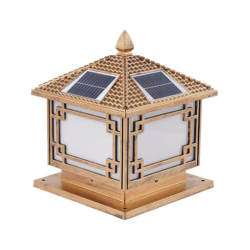 Modern LED Pillar Lighting Fixture Minimalist Solar Light for Garden