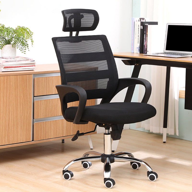 Fixed Arms Chair Modern Adjustable Seat Height Ergonomic Swivel Chair with Wheels