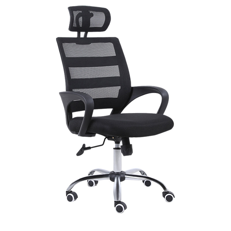 Fixed Arms Chair Modern Adjustable Seat Height Ergonomic Swivel Chair with Wheels