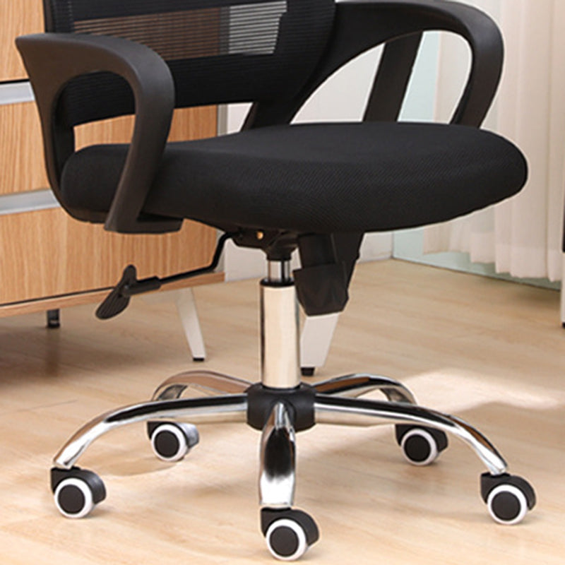 Fixed Arms Chair Modern Adjustable Seat Height Ergonomic Swivel Chair with Wheels