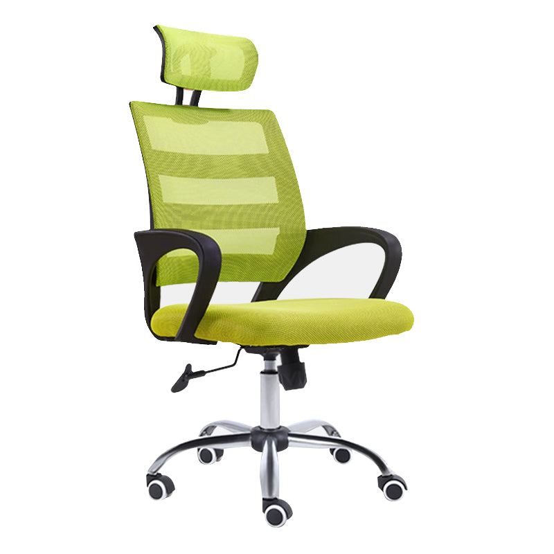 Fixed Arms Chair Modern Adjustable Seat Height Ergonomic Swivel Chair with Wheels