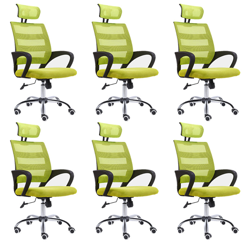 Fixed Arms Chair Modern Adjustable Seat Height Ergonomic Swivel Chair with Wheels