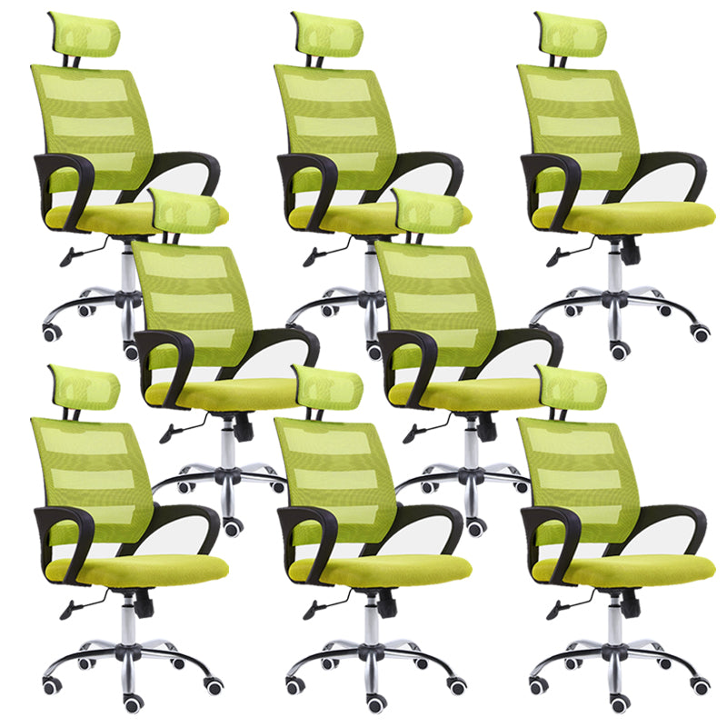 Fixed Arms Chair Modern Adjustable Seat Height Ergonomic Swivel Chair with Wheels