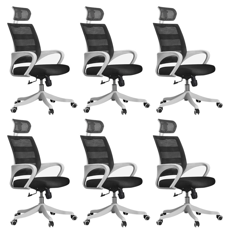 Fixed Arms Chair Modern Adjustable Seat Height Ergonomic Swivel Chair with Wheels