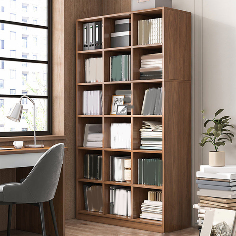 Closed Back Scandinavian Bookcase Engineered Wood Standard Bookshelf