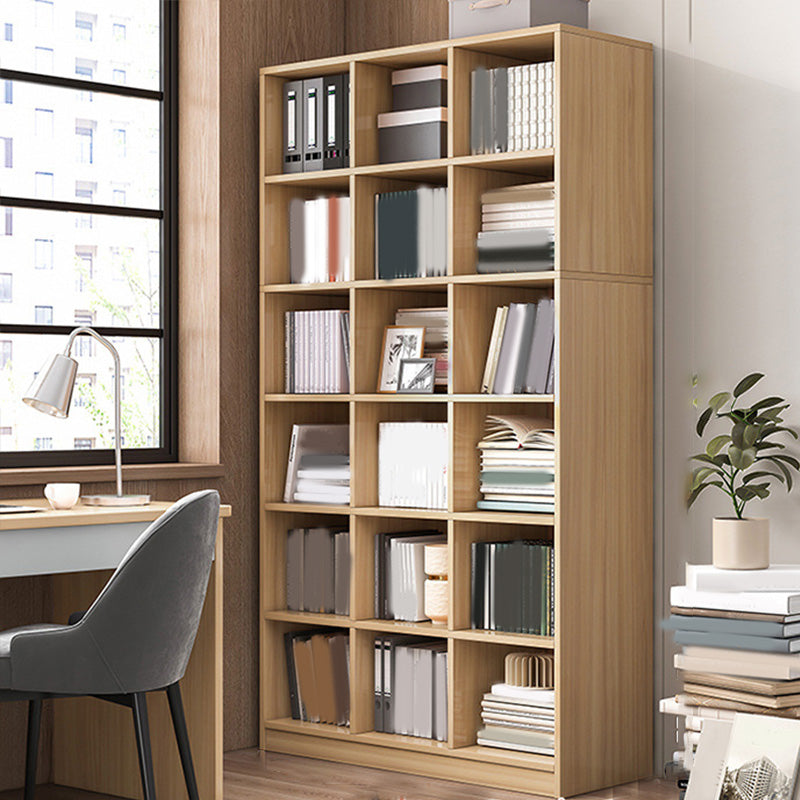 Closed Back Scandinavian Bookcase Engineered Wood Standard Bookshelf