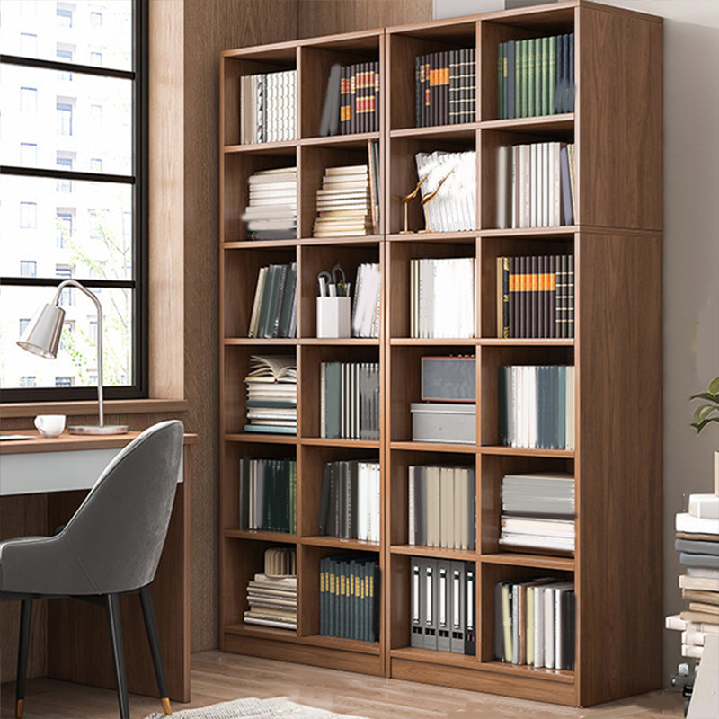 Closed Back Scandinavian Bookcase Engineered Wood Standard Bookshelf