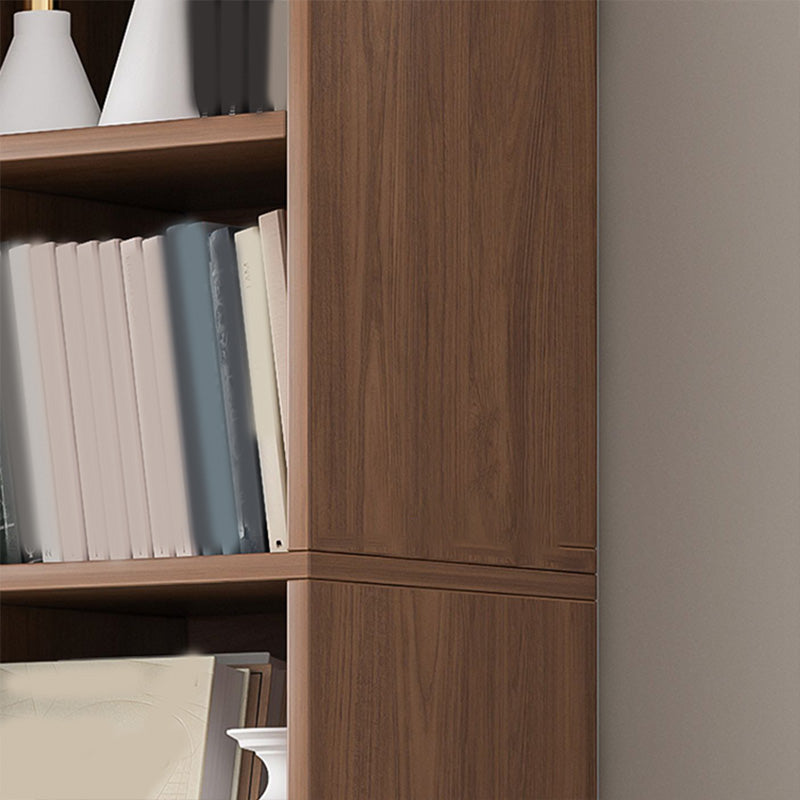 Closed Back Scandinavian Bookcase Engineered Wood Standard Bookshelf