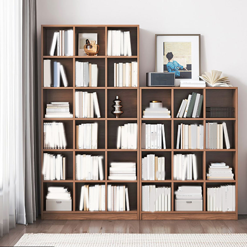 Closed Back Scandinavian Bookcase Engineered Wood Standard Bookshelf