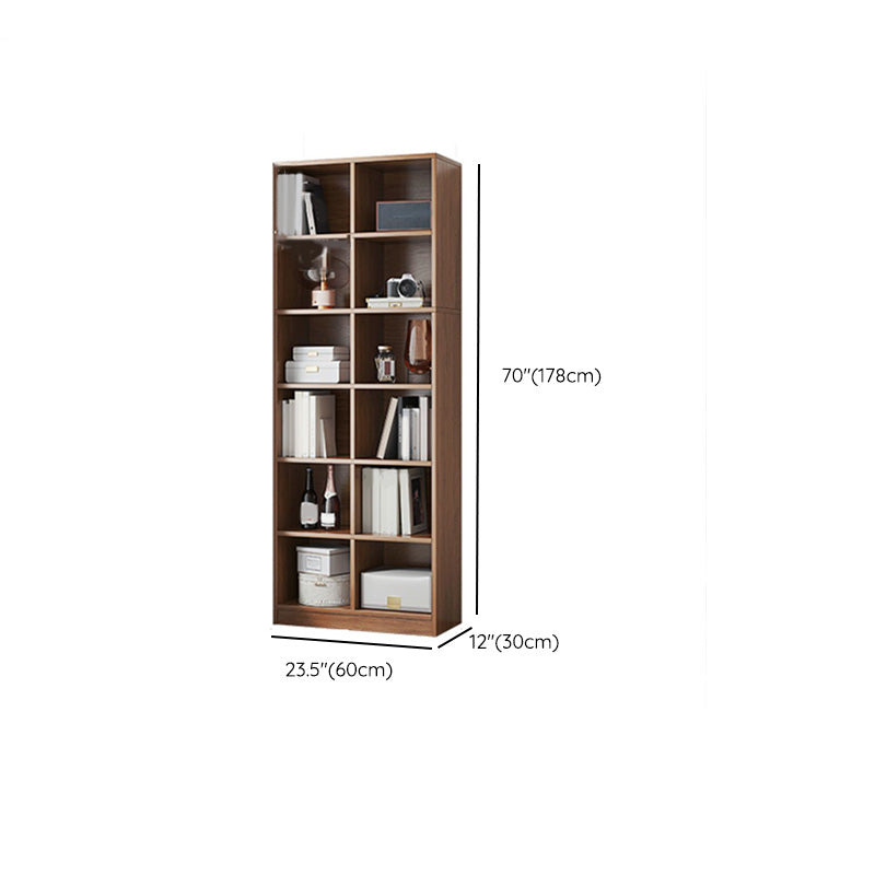 Closed Back Scandinavian Bookcase Engineered Wood Standard Bookshelf