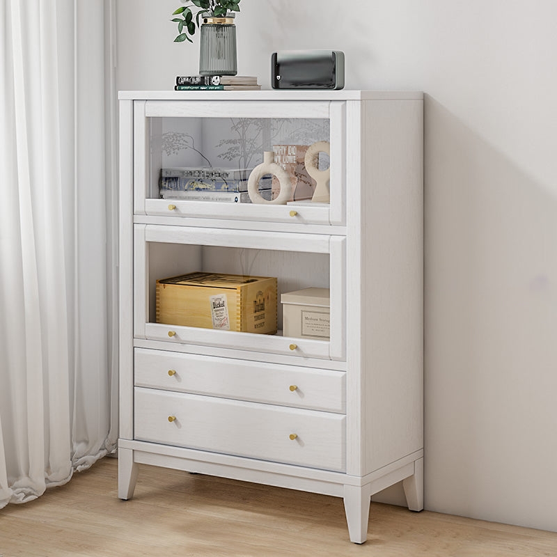 Modern Wood Bookcase Floating Doors Included Bookshelf with Shelves