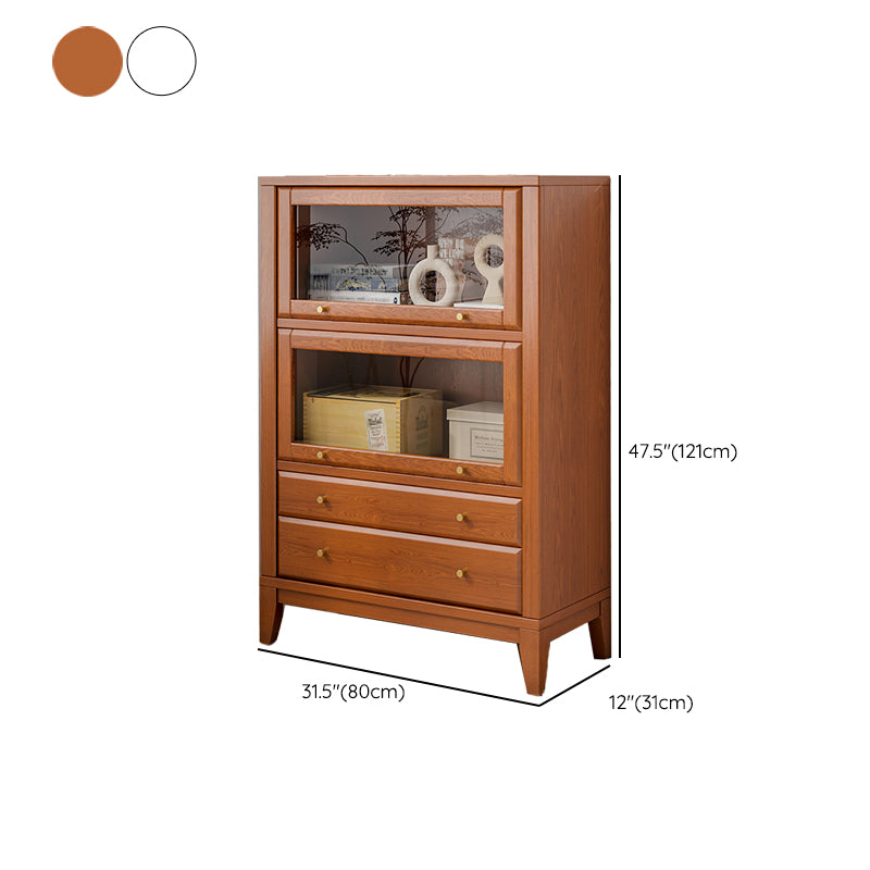 Modern Wood Bookcase Floating Doors Included Bookshelf with Shelves