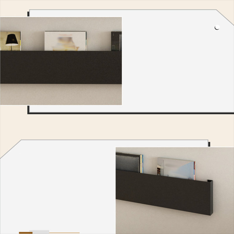 Closed Back Floating Bookshelf Contemporary Metal Bookcase with Shelves