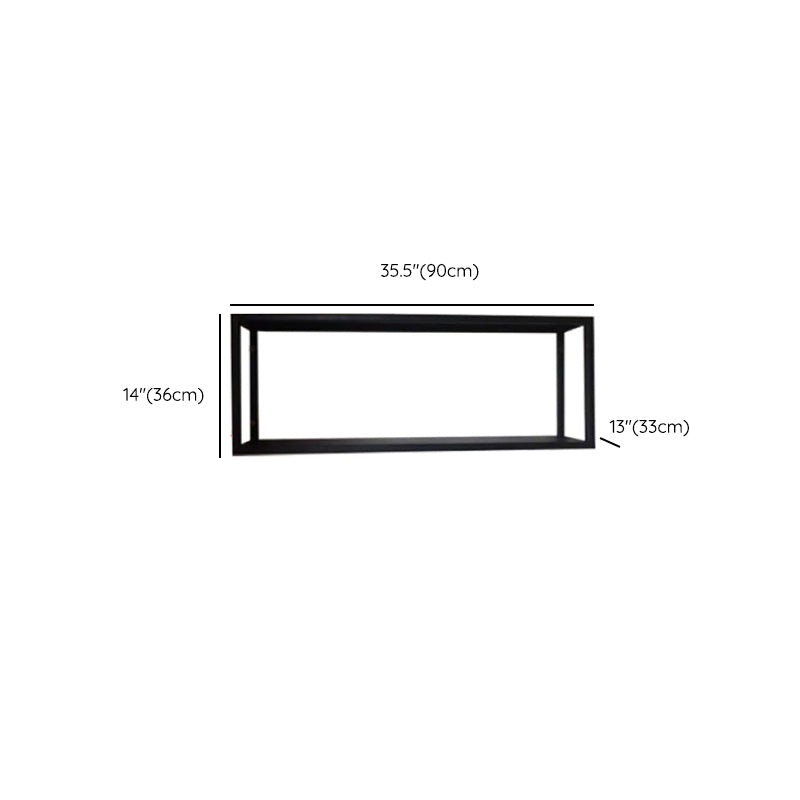 Closed Back Wall Mounted Bookshelf Metal Shelves Included Bookcase in Black