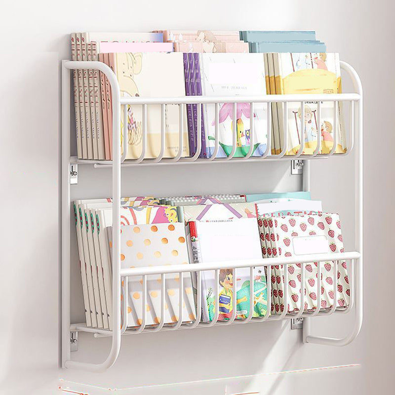 Metal Contemporary Bookshelf Floating Closed Back Bookcase with Shelves