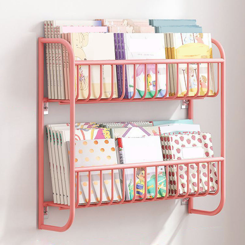 Metal Contemporary Bookshelf Floating Closed Back Bookcase with Shelves