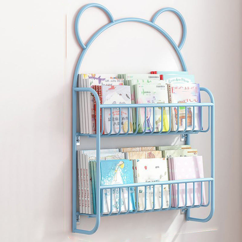 Metal Contemporary Bookshelf Floating Closed Back Bookcase with Shelves