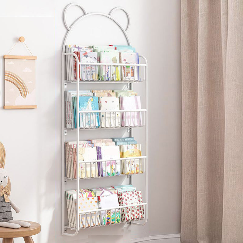 Metal Contemporary Bookshelf Floating Closed Back Bookcase with Shelves