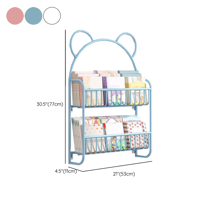 Metal Contemporary Bookshelf Floating Closed Back Bookcase with Shelves