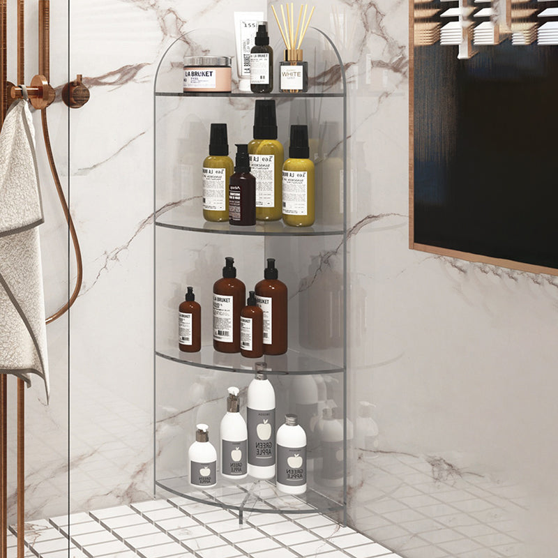 Modern Style Closed Back Bookshelf Corner Acrylic Bookcase with Triangle Shelves