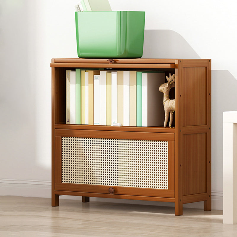 Bamboo Contemporary Bookshelf Standard Bookcase with Cabinets